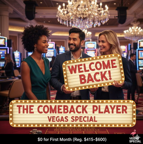 🦩 The Comeback Player Special – Vegas Special  💲 $0 for First Month (Regularly $415–$600/month)